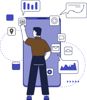 A person checking growth